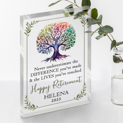 Personalized retirement plaque, custom retirement keepsake, retirement thank you gift for boss, employee appreciation retirement plaque