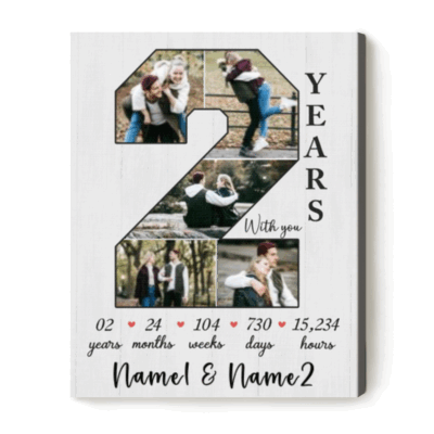 Celebrate two years of love with a Personalized 2 Year Wedding Anniversary Gift, a meaningful wedding anniversary gift for your wife or girlfriend