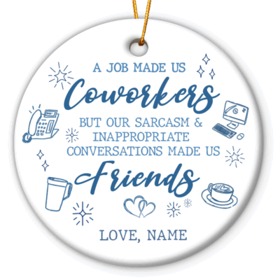 Personalized coworker Christmas ornament, custom work bestie ornament, holiday gift for colleagues, office Secret Santa keepsake