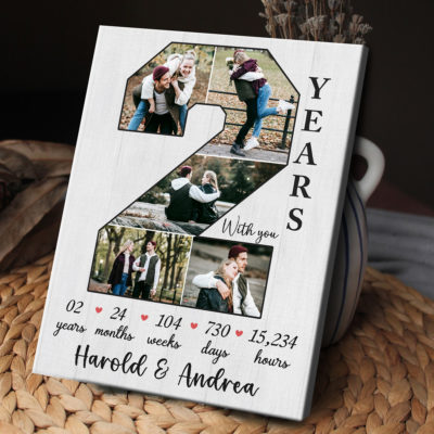 Celebrate two years of love with a Personalized 2 Year Wedding Anniversary Gift, a meaningful wedding anniversary gift for your wife or girlfriend