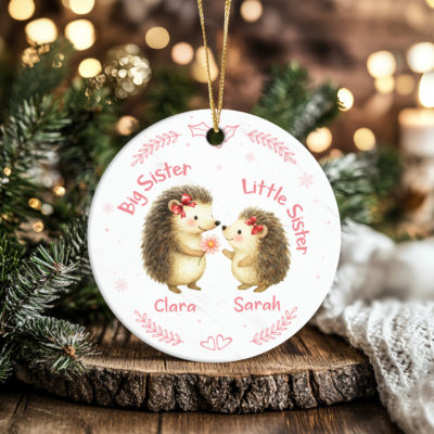 Big Sister Little Sister Ornament is designed as a special Christmas gift for a sister, making a cute holiday decoration and a meaningful keepsake