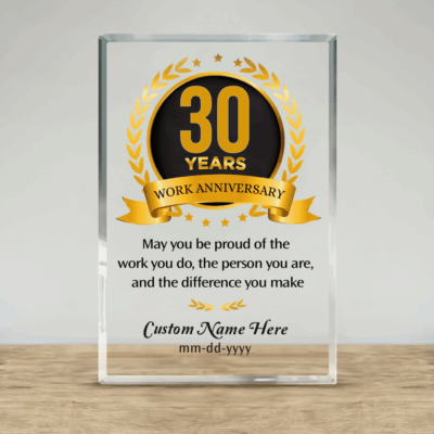 Personalized Employee Recognition Plaque, Custom Work Anniversary Gift, Company Appreciation Award, Corporate Thank You Gift