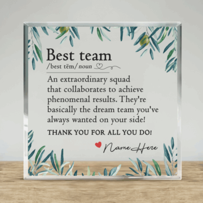 Personalized Team Plaque, Best Team Definition Desk Sign, Employee Recognition Gift, Coworker Appreciation Gift, Office Team Christmas Gift