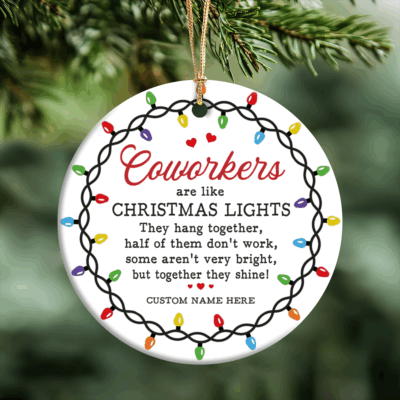 Personalized Coworker Christmas Ornament, Funny Work Bestie Ornament, Office Christmas Gift, Secret Santa Gift For Coworker