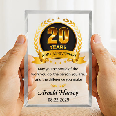 Personalized Employee Recognition Plaque, Custom Work Anniversary Gift, Company Appreciation Award, Corporate Thank You Gift