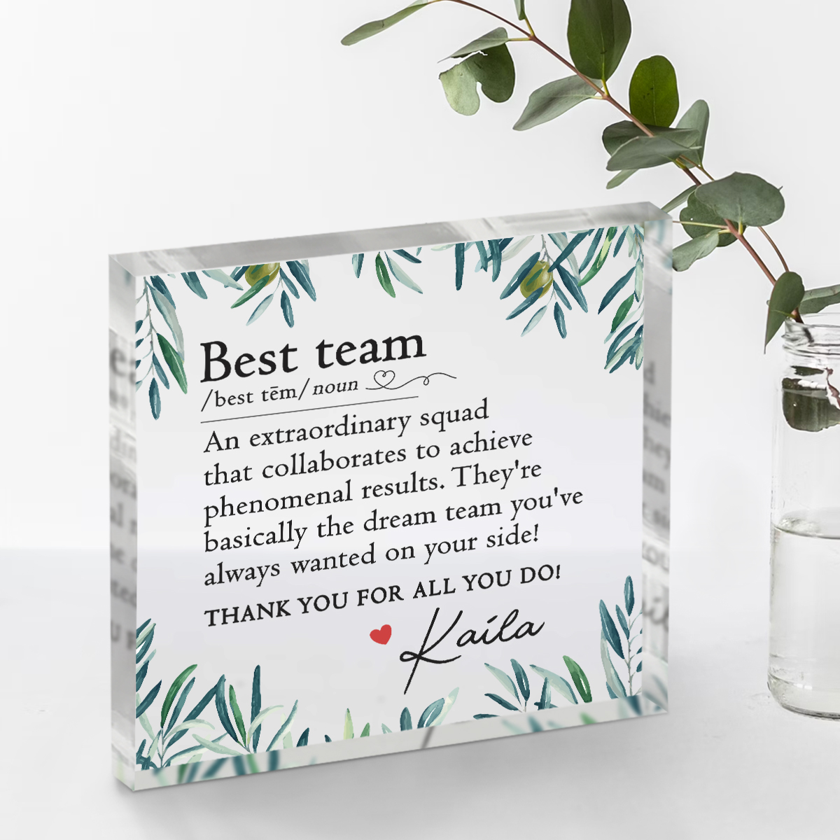 Personalized Team Plaque, Best Team Definition Desk Sign, Employee Recognition Gift, Coworker Appreciation Gift, Office Team Christmas Gift