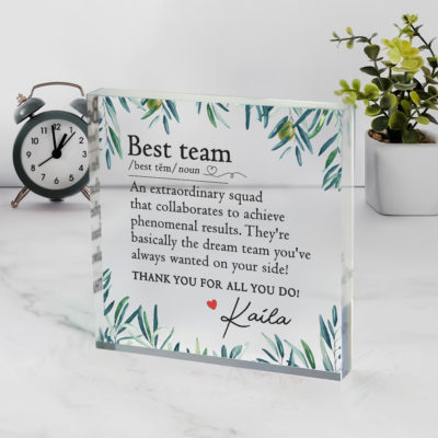 Personalized Team Plaque, Best Team Definition Desk Sign, Employee Recognition Gift, Coworker Appreciation Gift, Office Team Christmas Gift