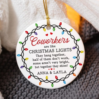 Personalized Coworker Christmas Ornament, Funny Work Bestie Ornament, Office Christmas Gift, Secret Santa Gift For Coworker