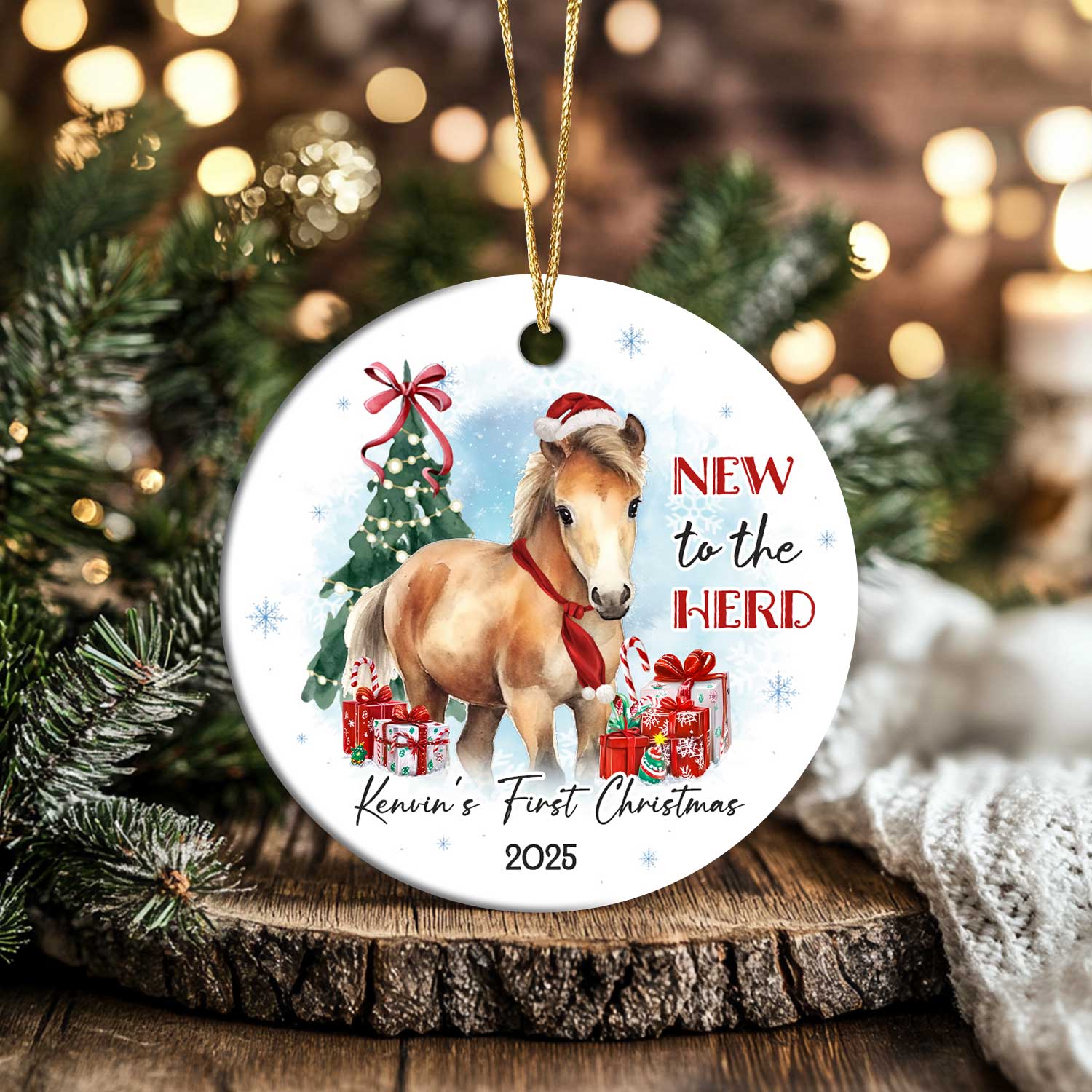 Personalized Horse Ornament For Kids, Baby 1st Christmas Ornament