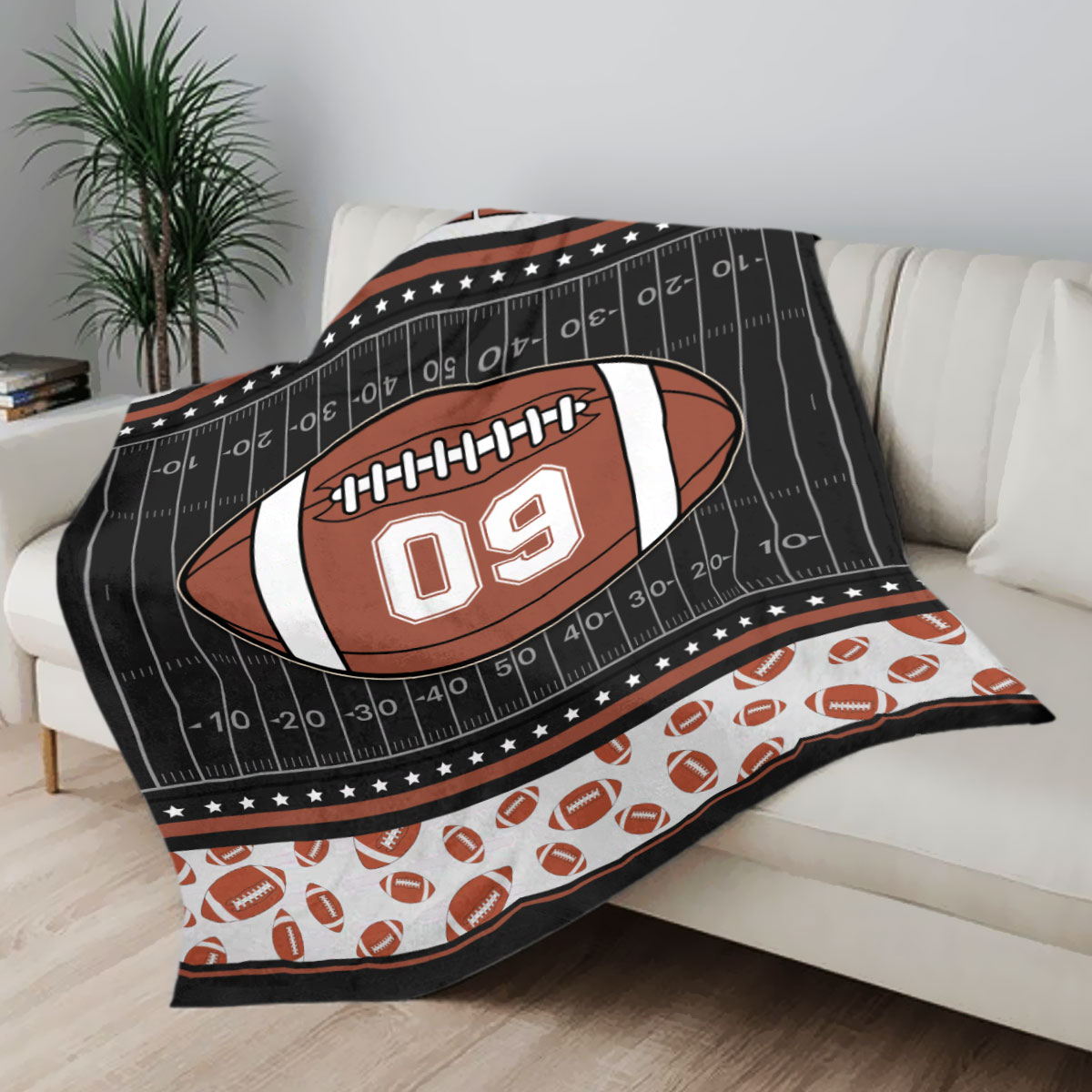 Personalized Football Blanket, Custom Football Blanket with Name and  Number, Football Fleece Blanket, Football Team Gift, Football Gift for Him  - ..., image size:1200x1200