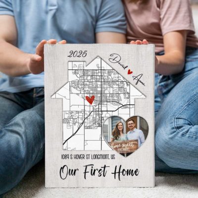 Custom Home Map Print, First Home Gift For Couple, Personalized Housewarming Gift, First Home Gift Map, Gift from Realtor