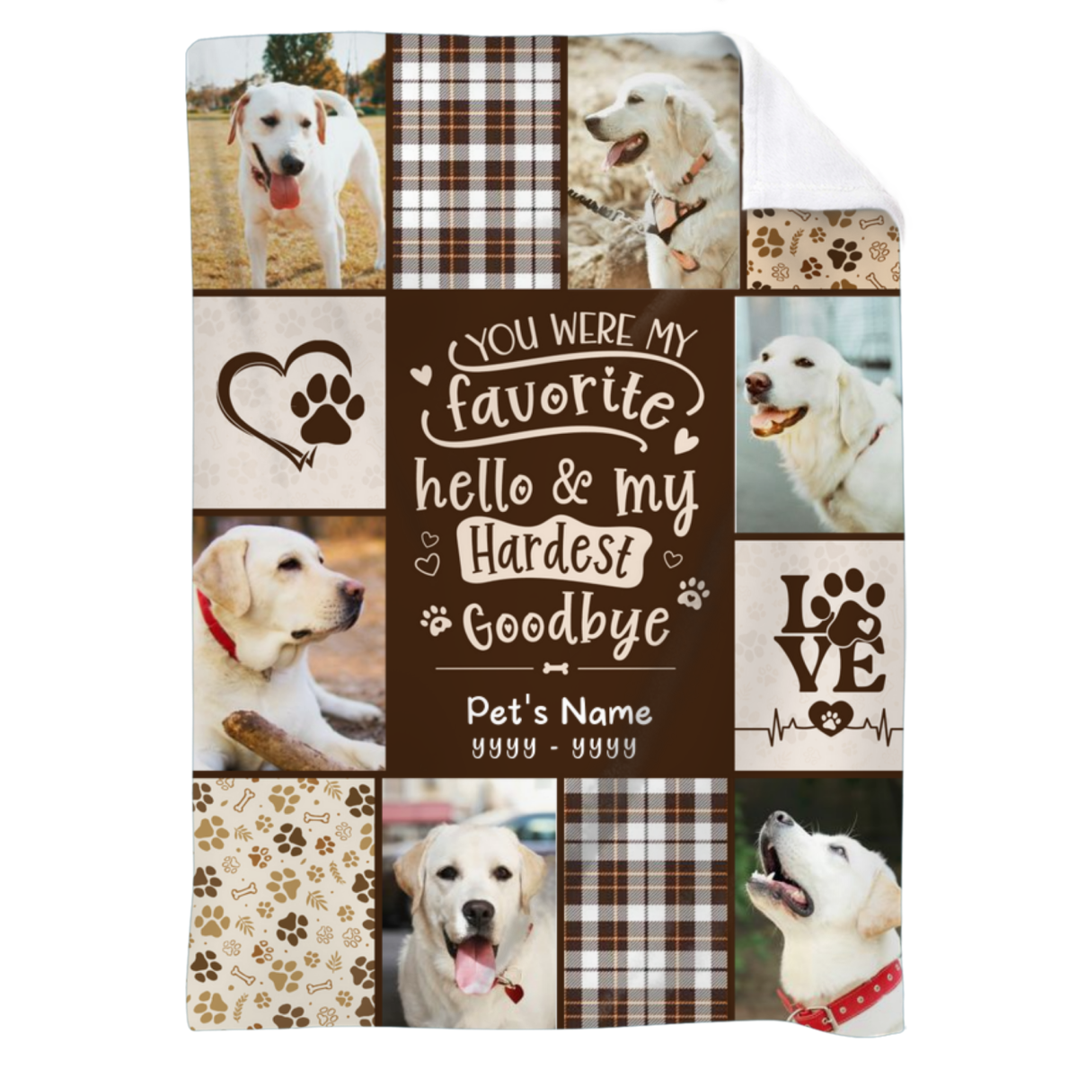 Personalized Pet Photo Memorial Blanket, Custom Dog Picture Collage ...