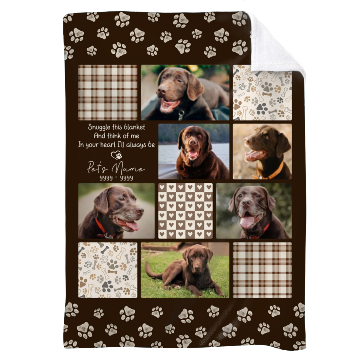 Custom Dog Photo Memorial Blanket, Personalized Pet Loss Gift, Pet ...
