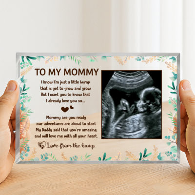 Personalized baby ultrasound plaque, custom acrylic sonogram keepsake, Christmas gift for expecting moms, sentimental pregnancy gift from bump.