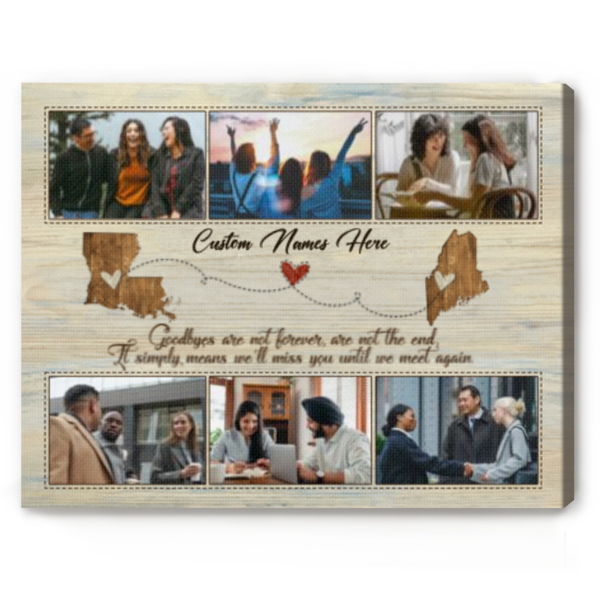 Personalized Going Away Gift – Custom Photo Collage Canvas, Farewell ...