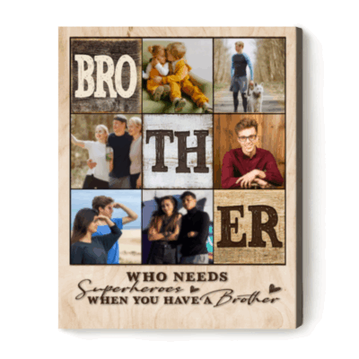 Personalized Brother Gifts, Birthday Gift  For Brother, Presents For Brother, Brother Photo Collage Canvas Print