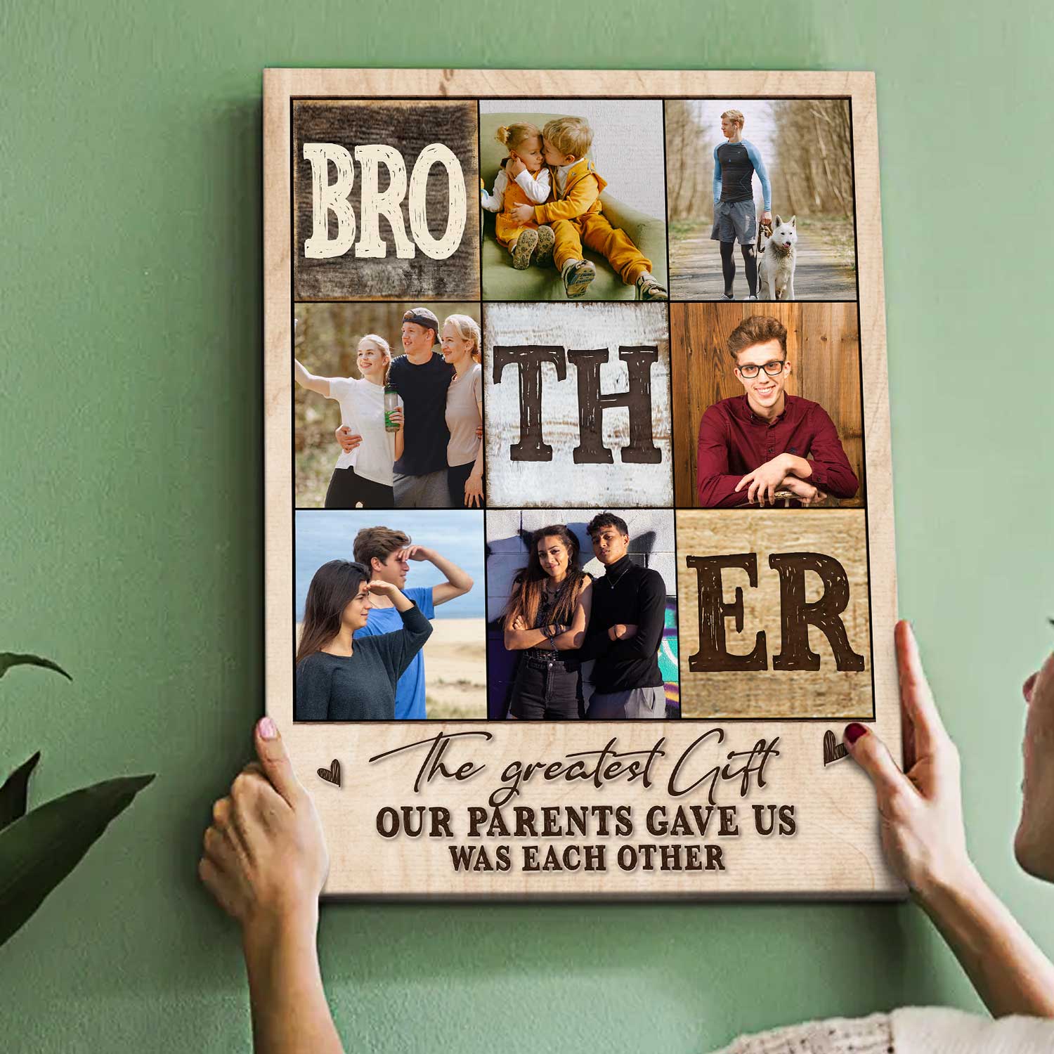 Personalized Brother Gifts, Birthday Gift For Brother, Presents For Brother, Brother Photo Collage Canvas Print