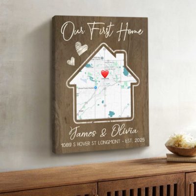 Personalized Housewarming Gifts, Address Map for New Home Gift, Our First Home Print, Home Sweet Home, Customized Realtor Gifts