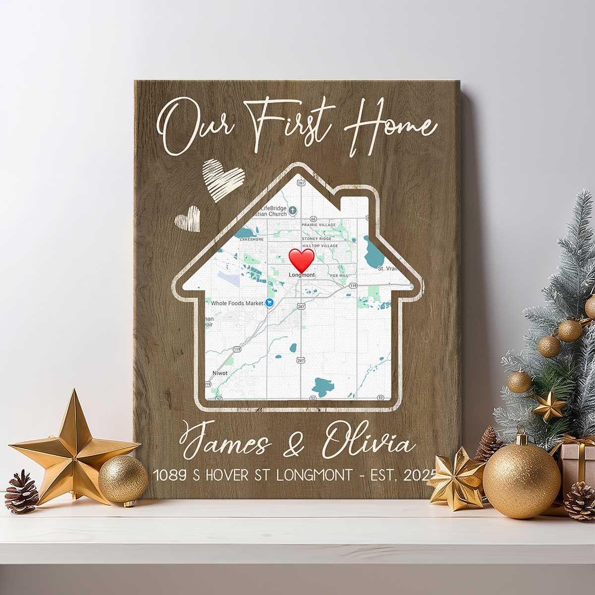 Personalized Housewarming Gifts, Address Map for New Home Gift, Our First Home Print, Home Sweet Home, Customized Realtor Gifts