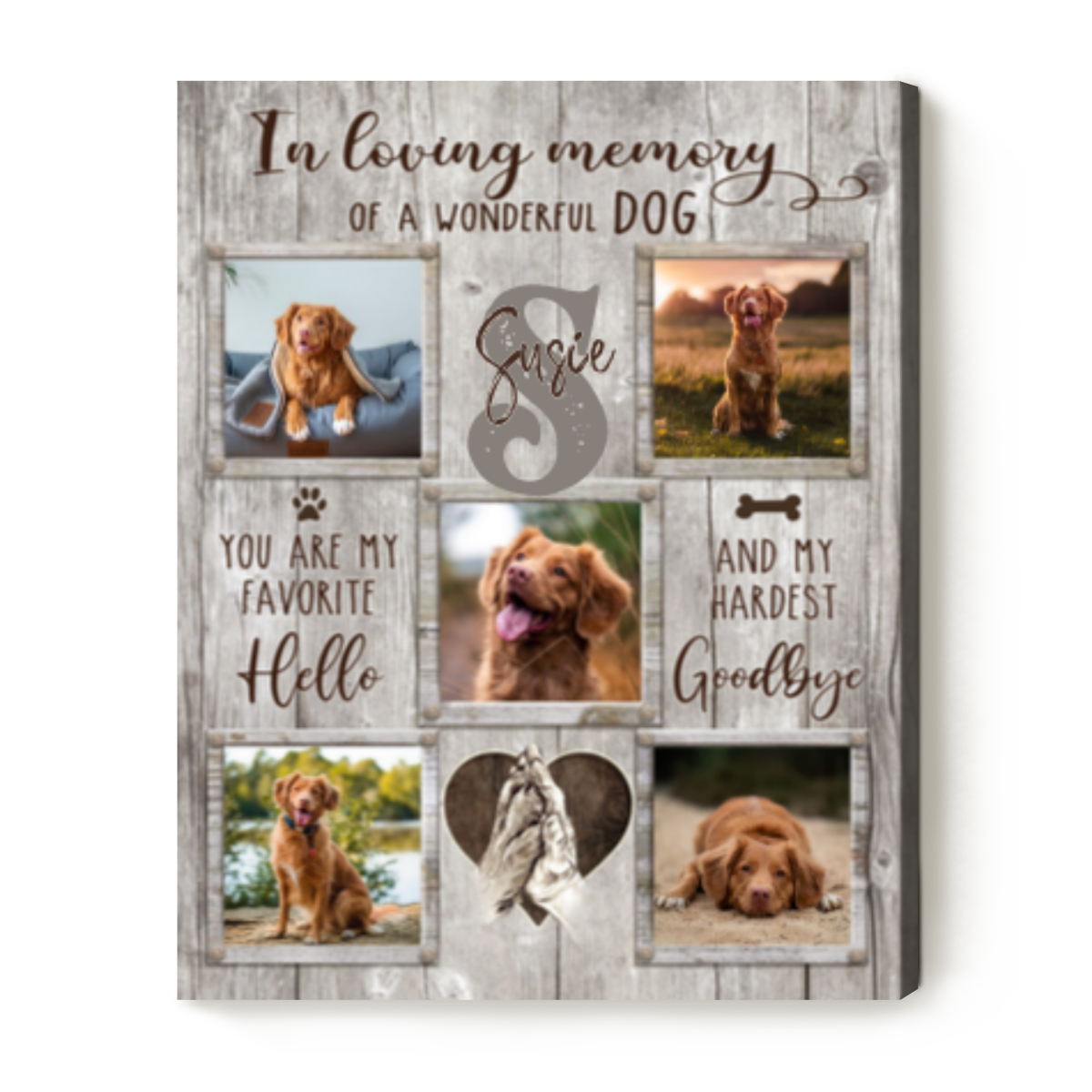 Personalized Pet Loss Sympathy Gifts, Custom Memorial Dog Photo Collage ...