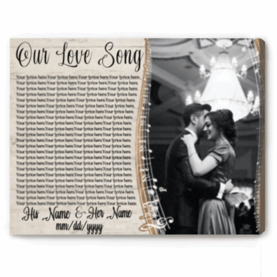 Wedding Song Lyrics with Photo, First Dance Favorite Song Print, Wedding Anniversary Gifts for Couple, First Year Anniversary Gifts