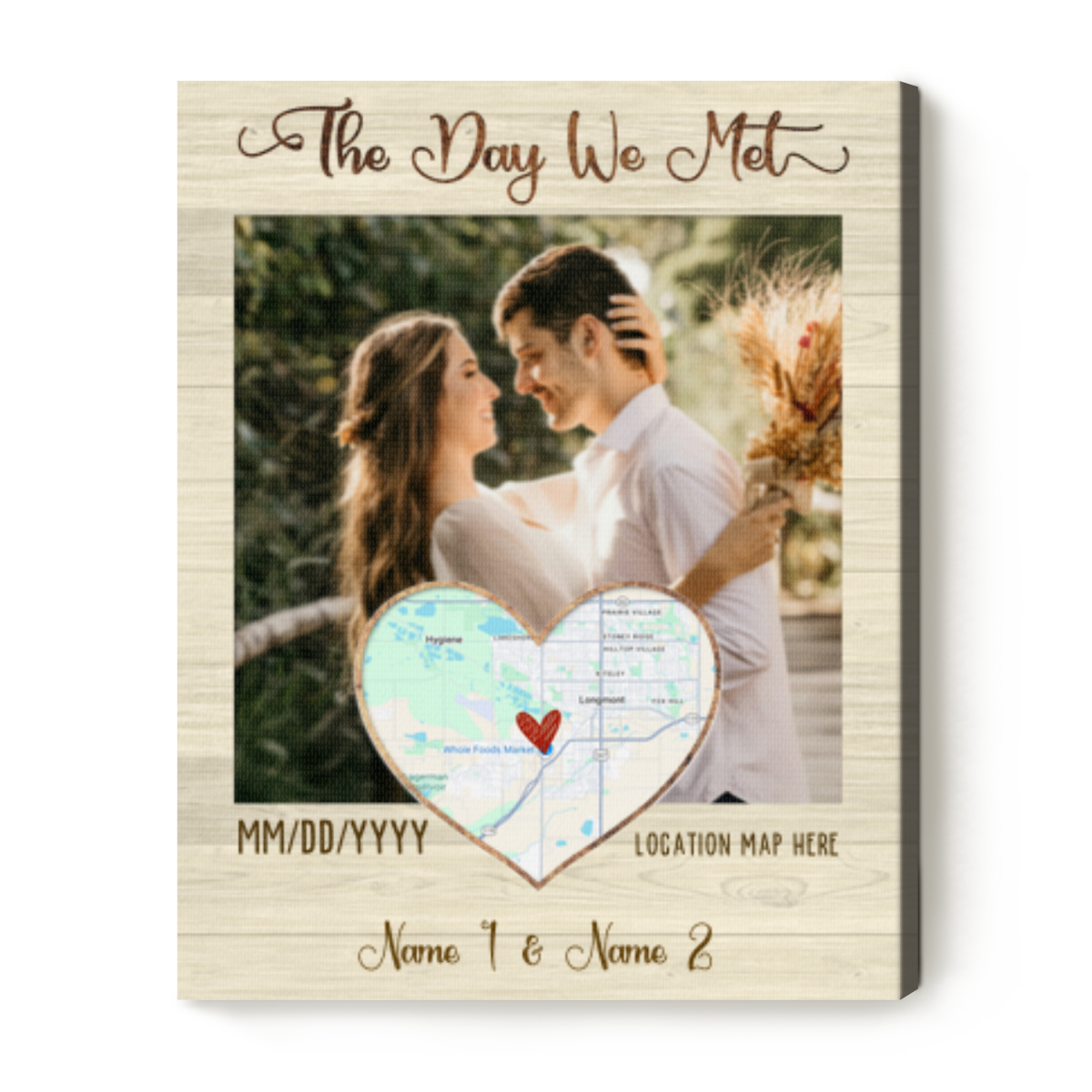 The Day We Met Photo Canvas – Personalized Couple Gift With Custom ...