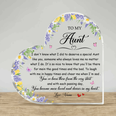 Personalized Acrylic Plaque for Aunt - Custom Auntie Christmas Gift From Nephew Niece, Best Aunt Ever Gift, Keepsake Gift For Aunt
