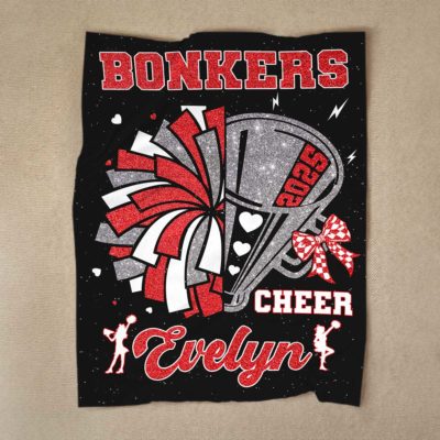 Personalized Cheerleader Blanket with custom name and team design, perfect cheerleading gift for coach or squad, 2025 team fleece blanket keepsake.