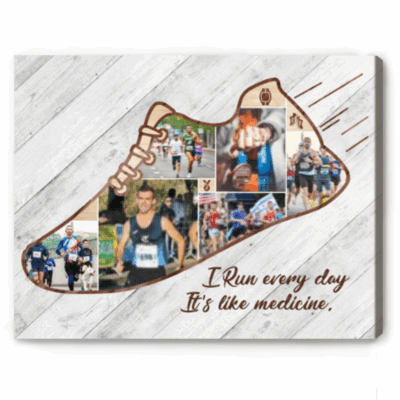 Personalized photo collage runner canvas with custom pictures and text