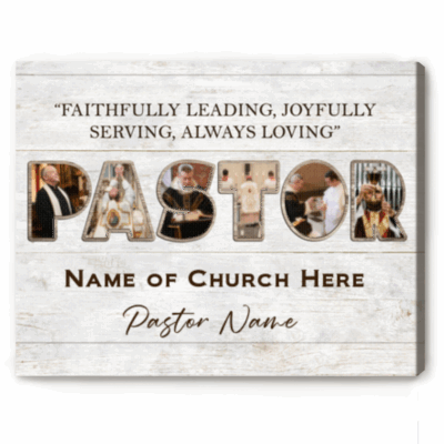 Personalized Christmas Gifts 2025 39 Personalized Pastor appreciation photo collage canvas with personalized pictures and name, Christian thank you gift for pastor or church leader.