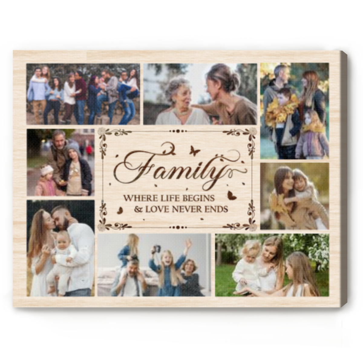Personalized Family Photo Collage Canvas – Custom Family Photo Gift ...