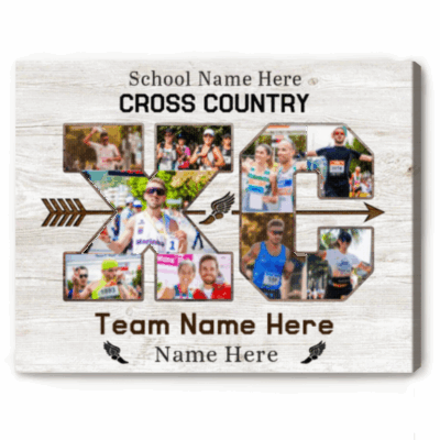 Personalized Christmas Gifts 2025 29 Personalized Cross Country XC photo canvas with runner photos and custom name