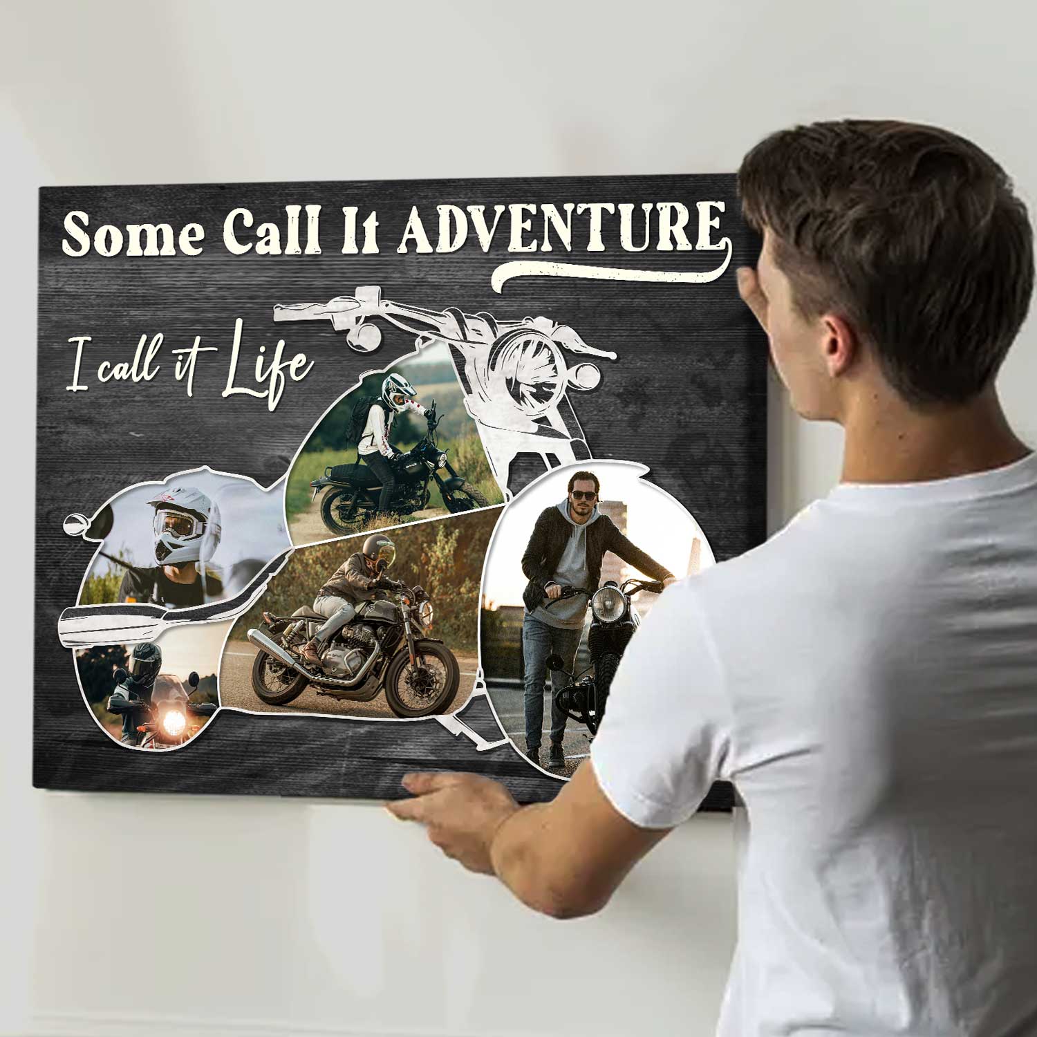 Motorcycle Photo Collage Canvas - Personalized Biker Gift, Wall Art Gifts for Motorcycle Riders, Custom Birthday Gift For Bike Lovers 1 Motorcycle Photo Collage Canvas, Personalized Biker Gift, Wall Art Gifts for Motorcycle Riders, Custom Birthday Gift For Bike Lovers