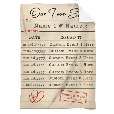 Personalized Christmas Gifts 2025 19 Custom Love Story Timeline Blanket featuring personalized couple names, relationship milestones, and special dates — romantic Valentine’s Day gift for couples.