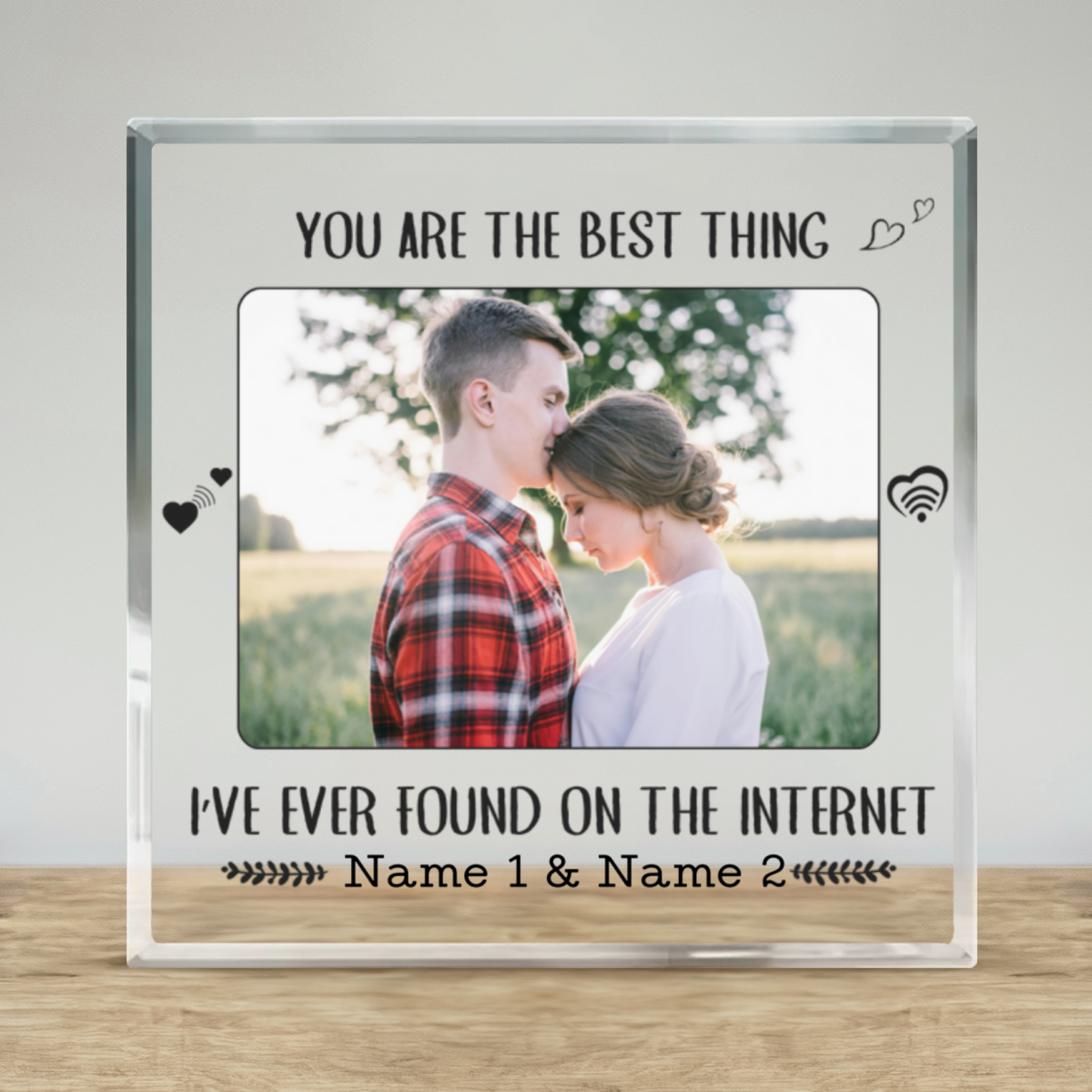 Romantic Acrylic Love Plaque - I Love You Desk Sign Gift For Boyfriend, Girlfriend, Couples (Anniversary, Valentine's)