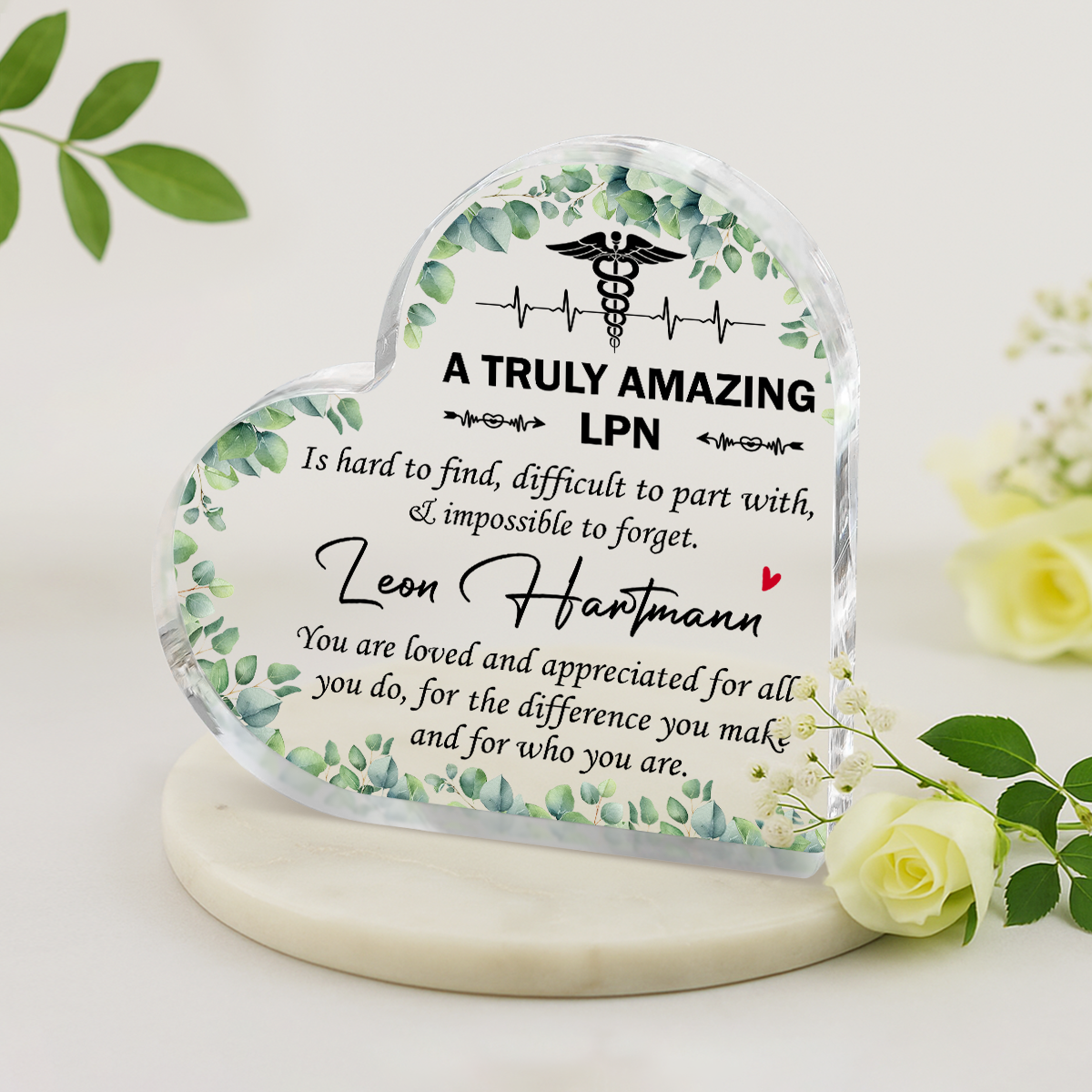 Personalized LPN Acrylic Plaque – Licensed Practical Nurse Gift, LPN Graduation Gift, Nurse Appreciation Keepsake 1 Personalized LPN acrylic plaque with custom nurse name – licensed practical nurse graduation and nurse appreciation keepsake gift.