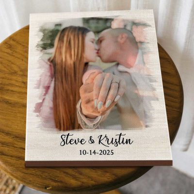Personalized Couple Proposal Portrait Canvas – Custom Watercolor Portrait From Photo, Couple Proposal Gift, Engagement Gift for Him Her 9 Personalized couple proposal portrait canvas with custom watercolor artwork from photo – romantic engagement and proposal gift for couples.