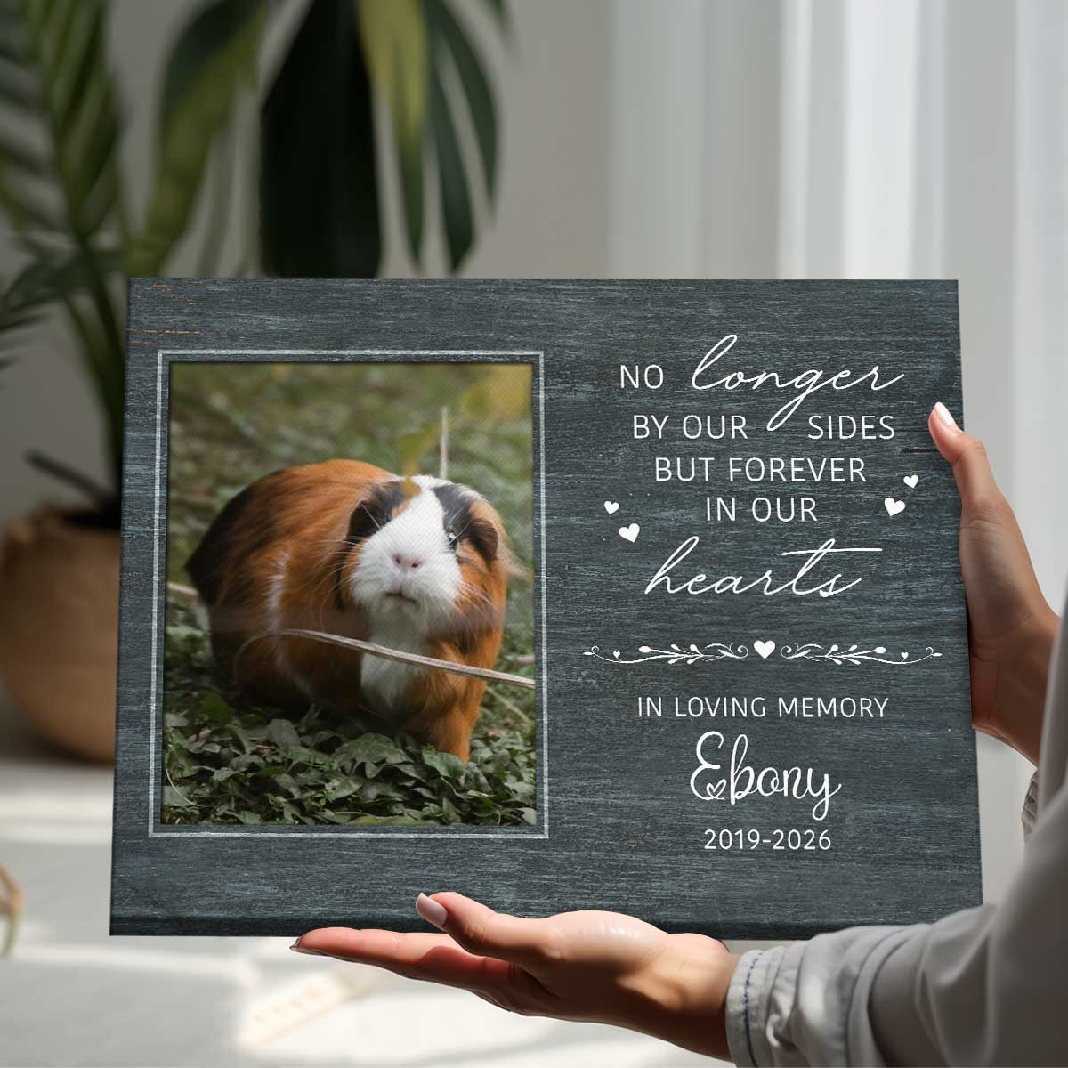 Personalized guinea pig memorial canvas – custom pet remembrance print and sympathy gift for guinea pig owners.