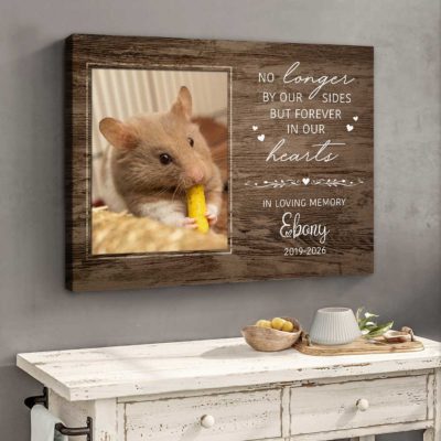 Personalized hamster memorial canvas with photo and name – sympathy gift for hamster and gerbil owners.