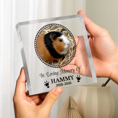 Personalized guinea pig memorial plaque – custom pet sympathy keepsake for guinea pig and hamster owners.