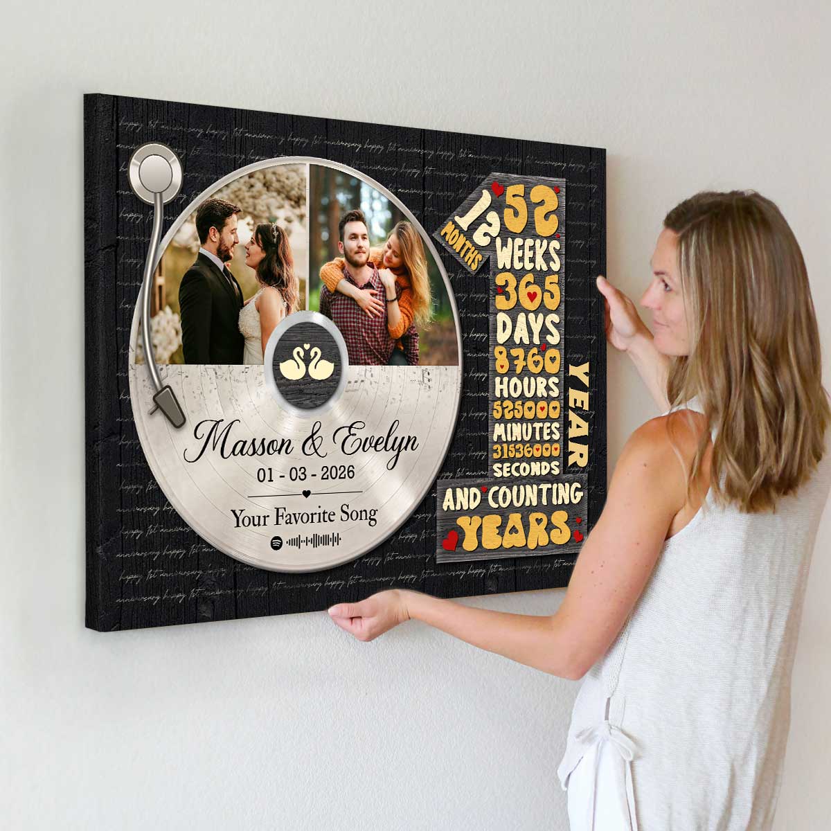 1st Anniversary Gifts Custom Collage Photo Canvas Personalized
