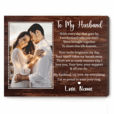To my husband personalized canvas prints – romantic anniversary and Valentine’s Day gift from wife.