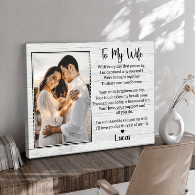 To my wife personalized canvas prints – romantic anniversary and Valentine’s Day gift from husband.