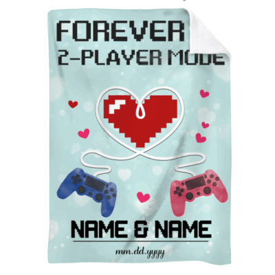 Personalized Gamer Couple Fleece Blanket, Gamer Wedding Gift, Couple Gaming Gift, Valentine Gifts For Gamers Couple
