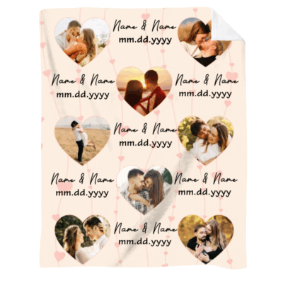 Personalized Couple Blanket With Pictures, Couple Custom Blanket With photo, Valentine's Day Present, Blanket Wedding Gift
