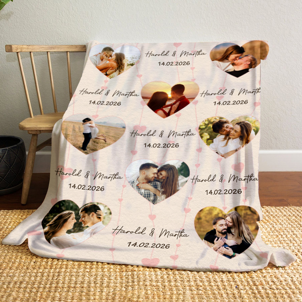 Personalized Couple Blanket With Pictures, Couple Custom Blanket With photo, Valentine's Day Present, Blanket Wedding Gift