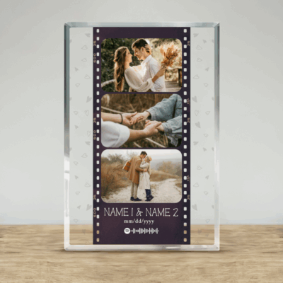 Personalized photo strip acrylic plaque – custom memory film roll gift for Valentine’s Day and anniversary.