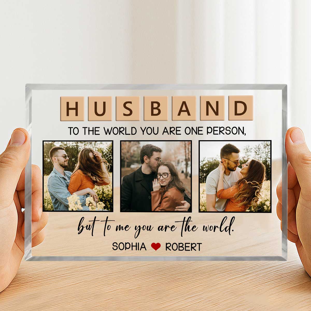 custom photo husband acrylic plaque valentines day gift