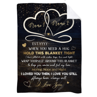 Personalized couple blanket with romantic love message – Valentine and anniversary gift for husband and wife.