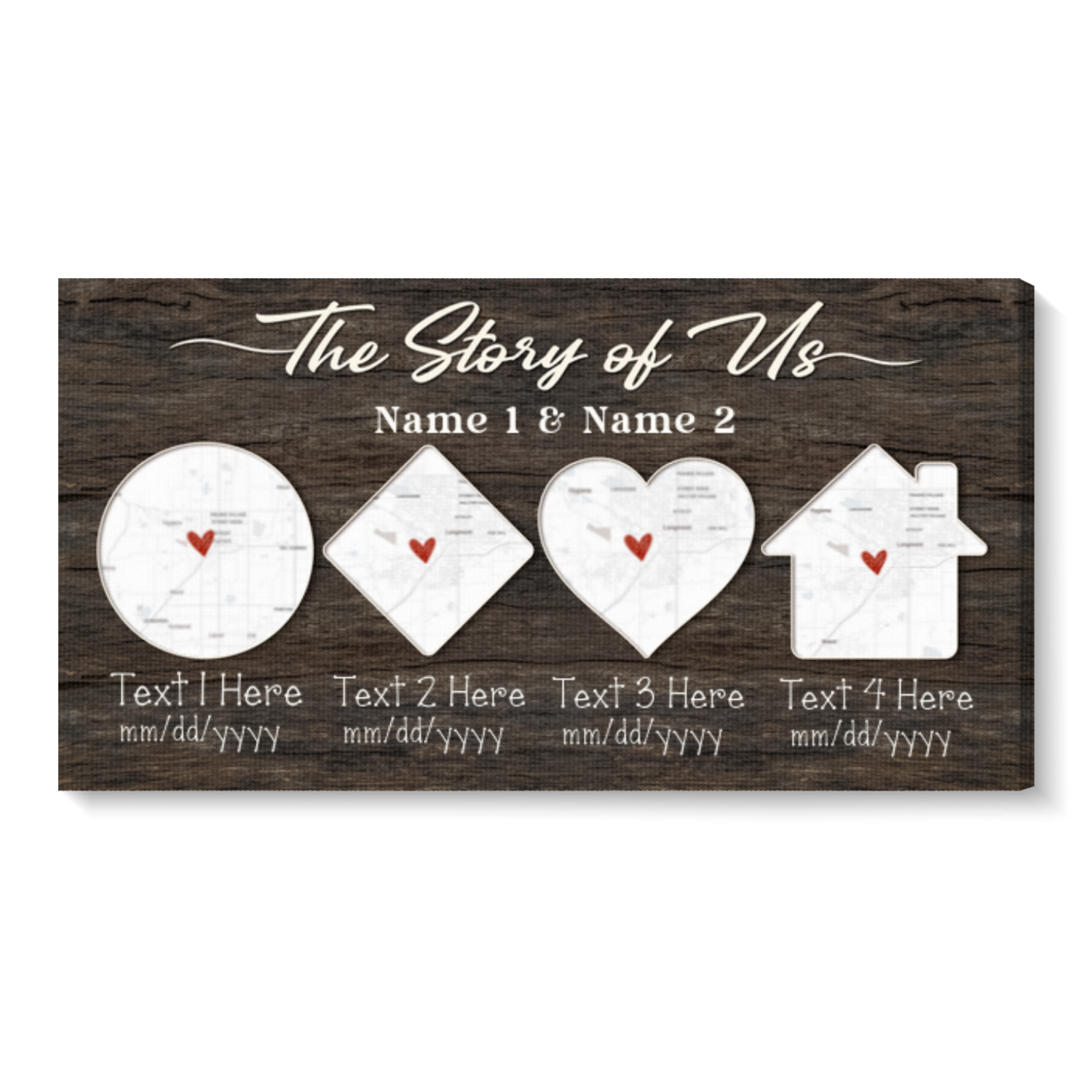 Personalized Our Love Story Map Print – Couple Timeline Wall Art ...